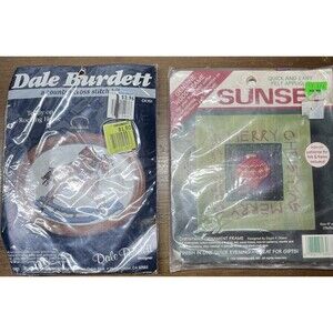 2 craft kits counted cross stitch-Dale Burdett/felt Applique-Dimensions Vintage